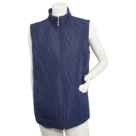 Alia Vest Lot x 2 | Lightweight Quilted Vests Black & Navy Diamond Zip Up Gilet - Picture 5 of 15